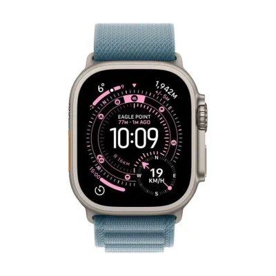 Apple Watch Ultra 3 GPS + Cellular 49mm Natural Titanium Case with Light Blue Alpine Loop - Medium